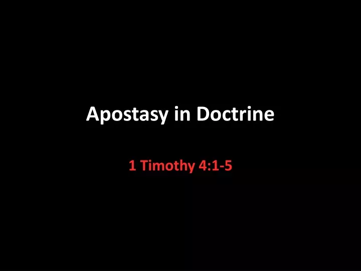 apostasy in doctrine