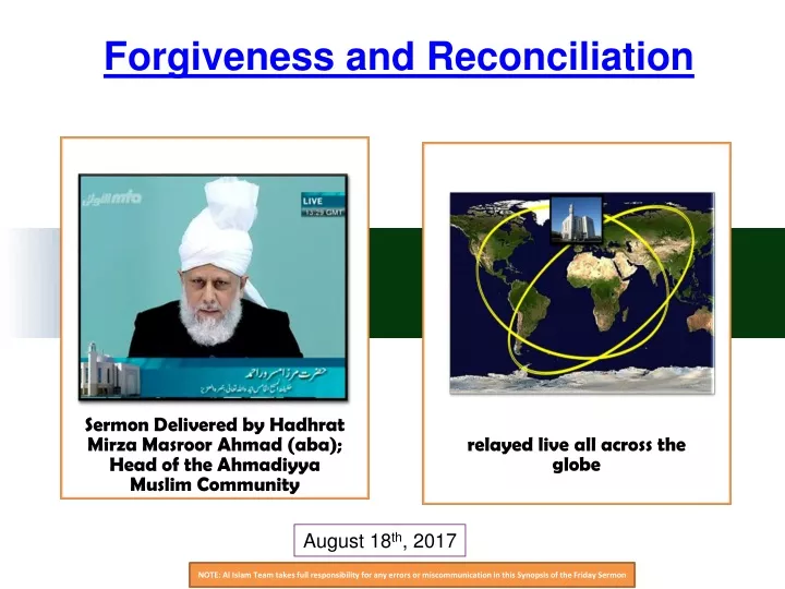 forgiveness and reconciliation