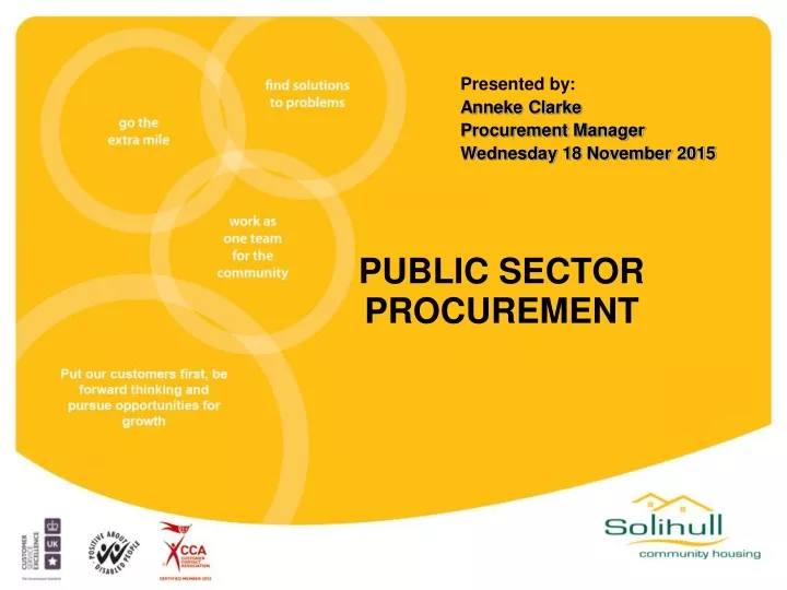presented by anneke clarke procurement manager wednesday 18 november 2015