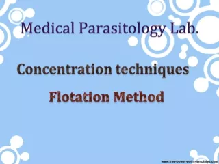 Medical Parasitology Lab.