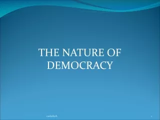 THE NATURE OF DEMOCRACY
