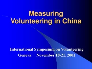 Measuring Volunteering in China