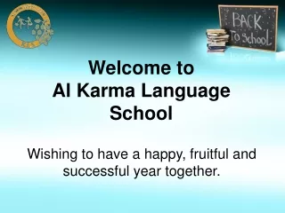 Welcome to  Al Karma Language  School