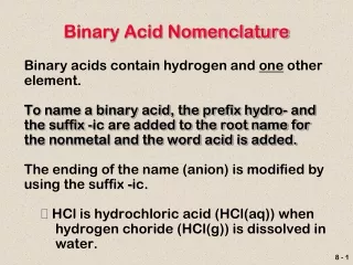 Binary Acid Nomenclature