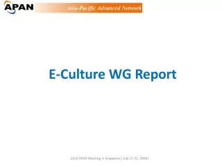 E-Culture WG Report