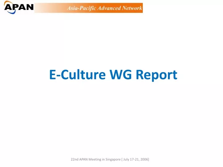 e culture wg report
