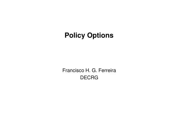 policy options