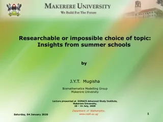 Researchable or impossible choice of topic: Insights from summer schools by