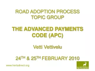 The Advance Payments Code