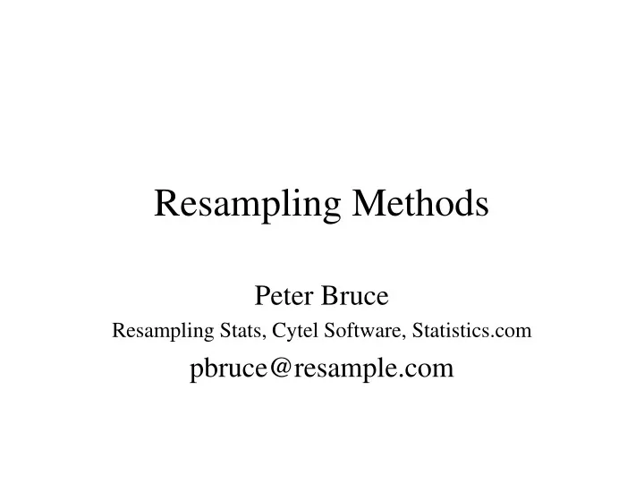 resampling methods