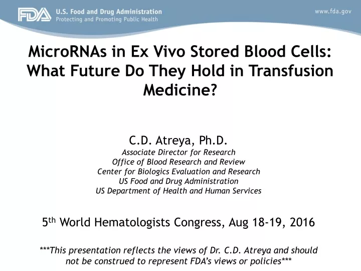 micrornas in ex vivo stored blood cells what