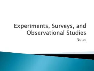 Experiments, Surveys, and Observational Studies