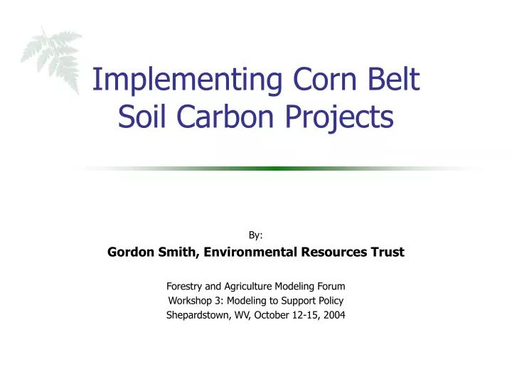 implementing corn belt soil carbon projects