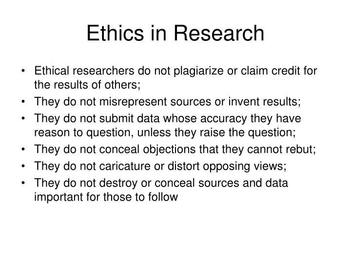 ethics in research