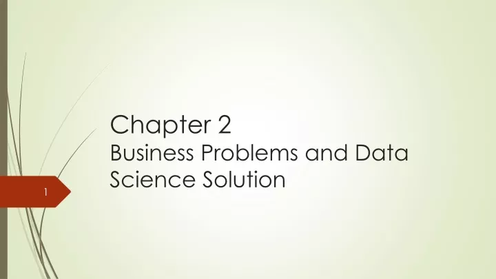 chapter 2 business problems and data science solution