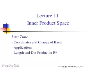 Lecture 11  Inner Product Space