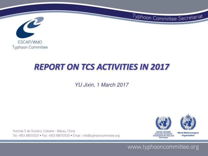 report on tcs activities in 2017