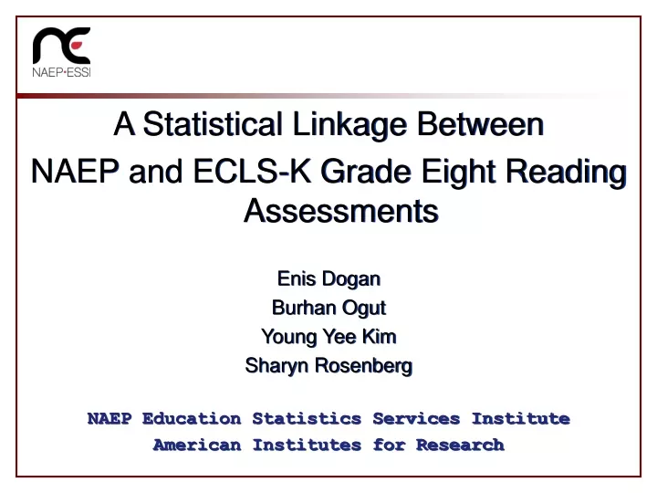 a statistical linkage between naep and ecls