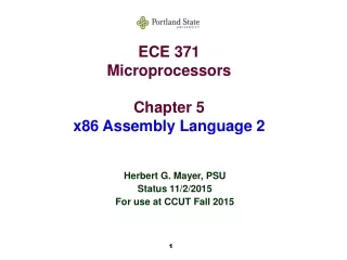 ECE 371 Microprocessors Chapter 5 x86 Assembly Language 2