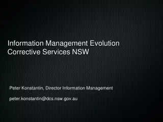 Information Management Evolution Corrective Services NSW