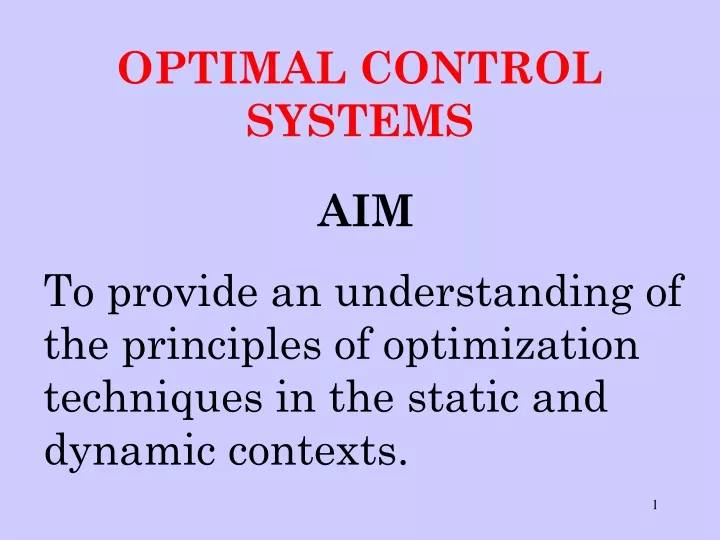 optimal control systems