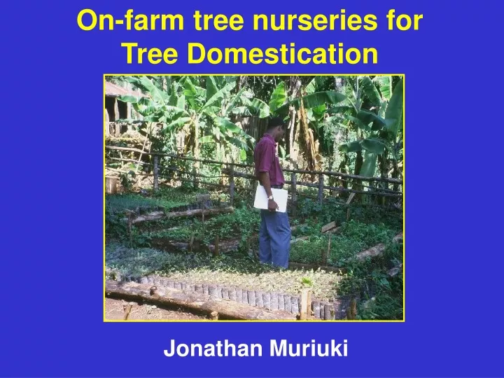 on farm tree nurseries for tree domestication