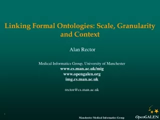 Linking Formal Ontologies: Scale, Granularity and Context