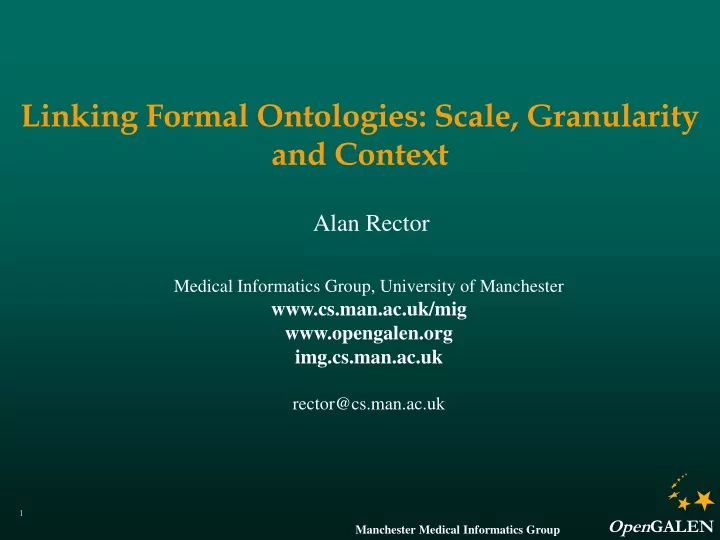 linking formal ontologies scale granularity and context