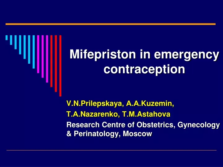 mifepriston in emergency contraception