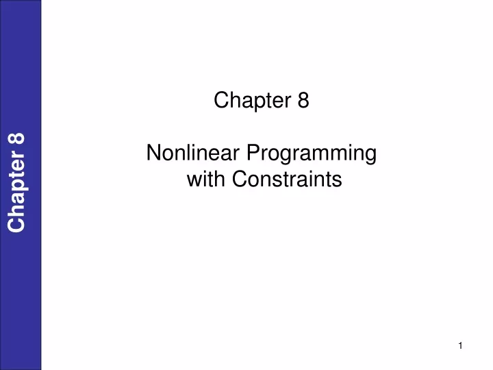 chapter 8 nonlinear programming with constraints