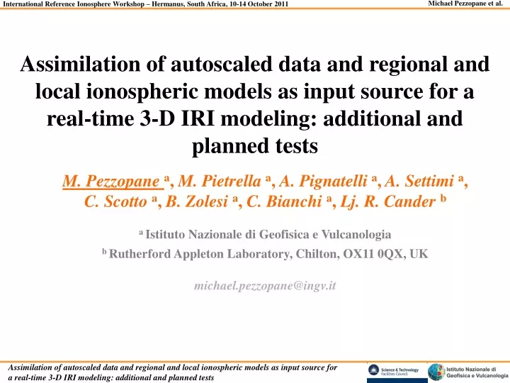 assimilation of autoscaled data and regional