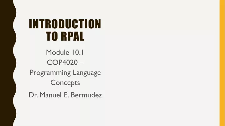 introduction to rpal