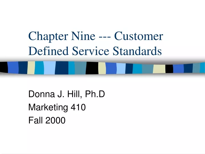 chapter nine customer defined service standards