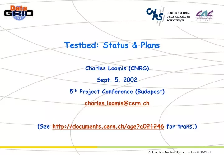 testbed status plans