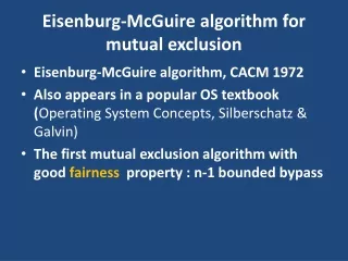 Eisenburg-McGuire algorithm for mutual exclusion
