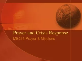 Prayer and Crisis Response