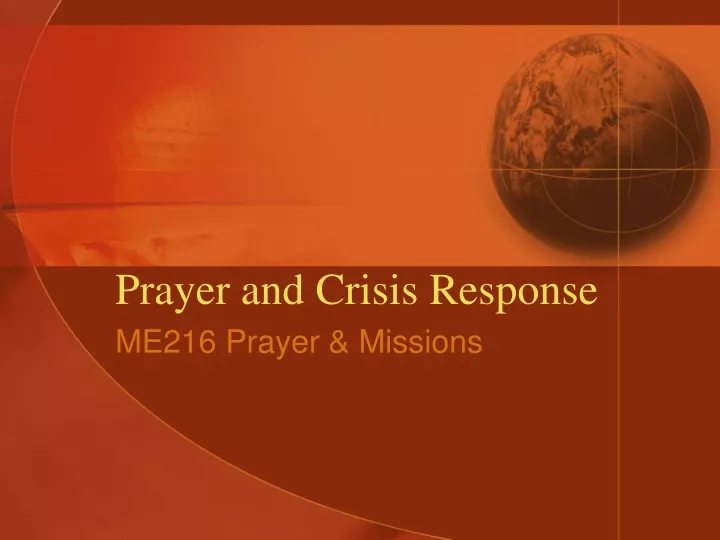 prayer and crisis response
