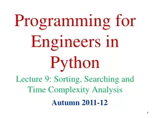 Programming for Engineers in Python