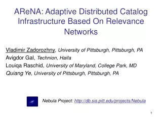 AReNA: Adaptive Distributed Catalog Infrastructure Based On Relevance Networks