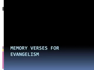 Memory Verses for Evangelism