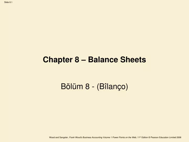 chapter 8 balance sheets