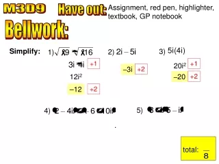 Assignment, red pen, highlighter, textbook, GP notebook