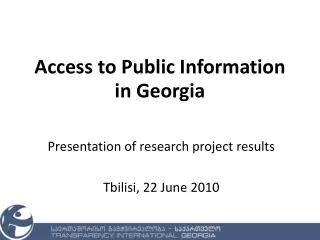 Access to Public Information in Georgia
