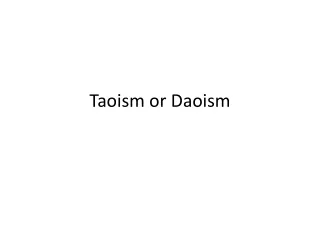 Taoism or Daoism