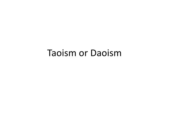 taoism or daoism