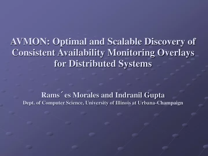 avmon optimal and scalable discovery