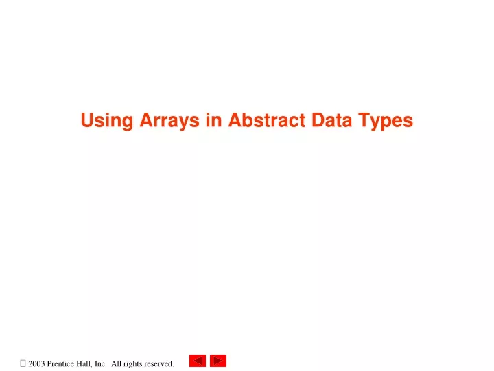 using arrays in abstract data types