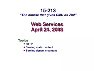 Web Services April 24, 2003
