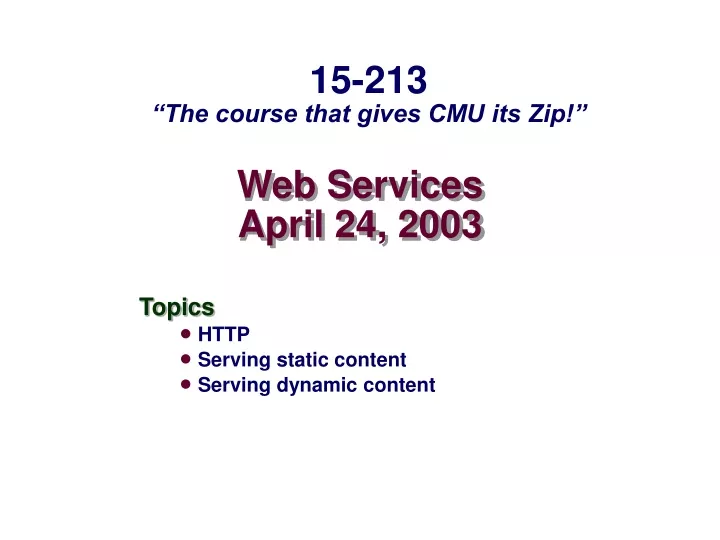 web services april 24 2003