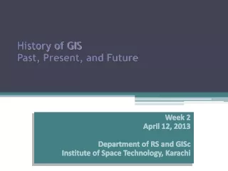 History of GIS Past, Present, and Future
